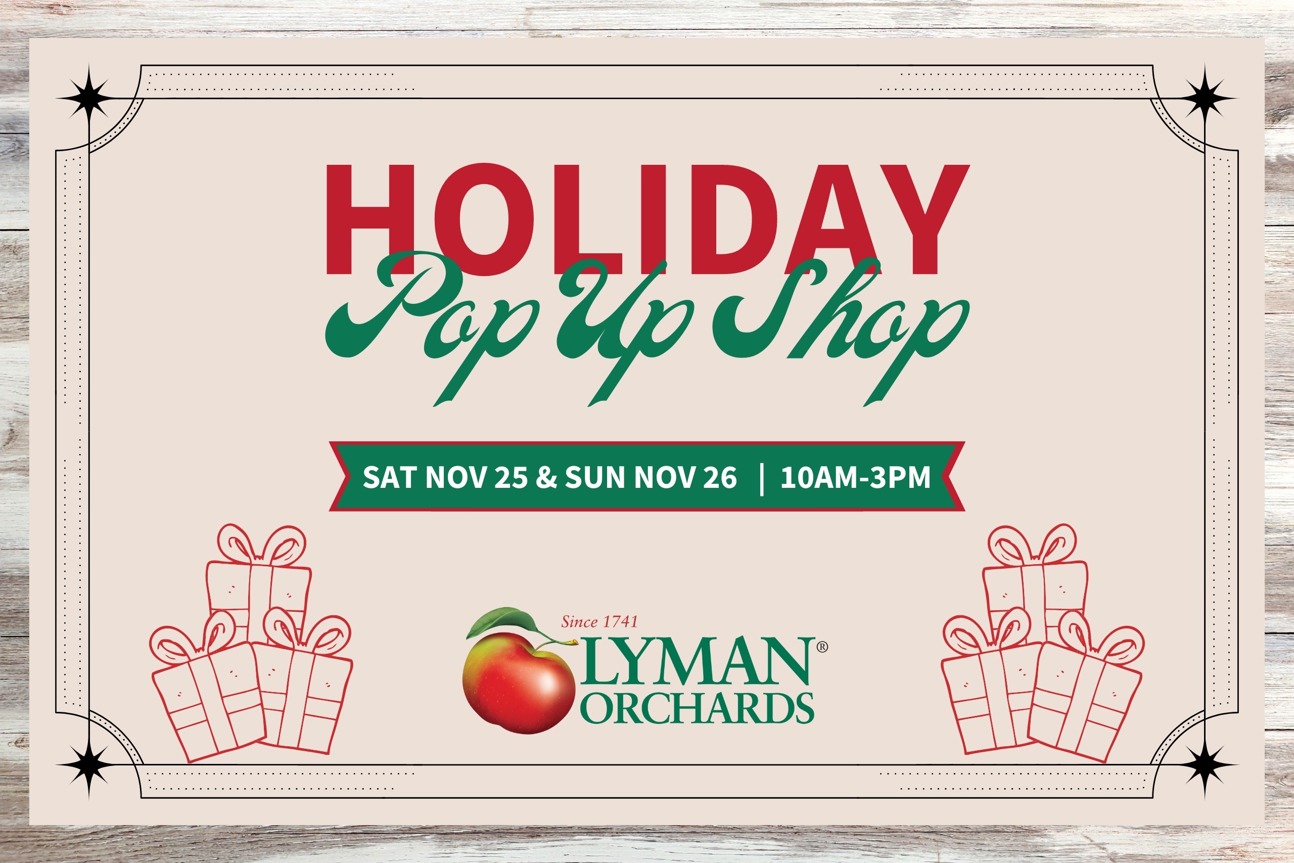 Holiday Pop-Up Shop at Lyman Orchards